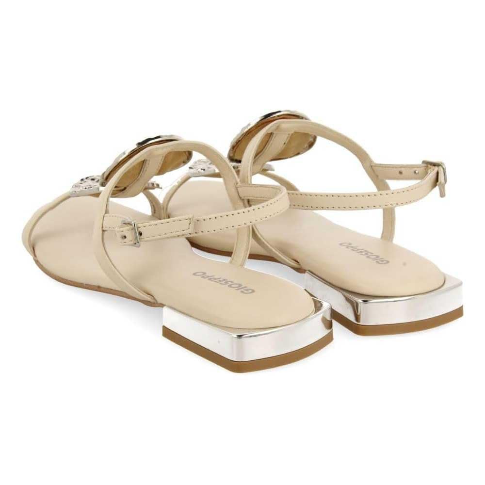 Sandali in Pelle off White con Finiture Metalliche da Donna VENDRES