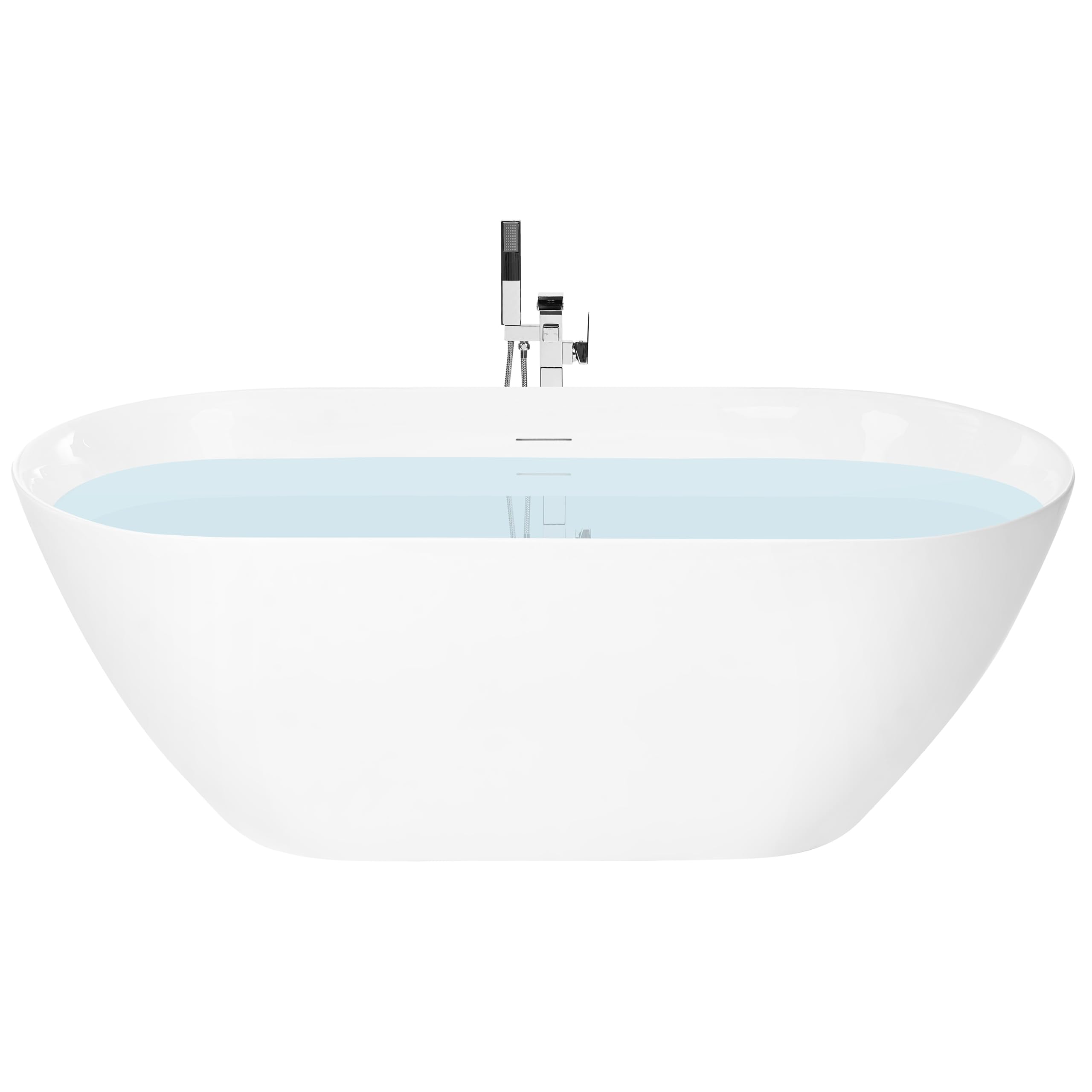Luxus Badewanne Acryl weiß oval 170 x 75 cm freistehend modern Cedros