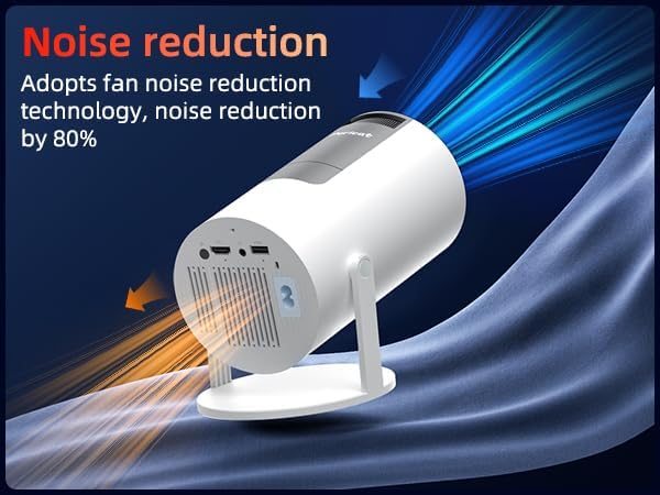 Miniatura 2 de Auto Keystone Mini proyector con WIFI y Bluetooth, proyector de película portátil pericat con rotación de 210, proyector de cine en casa 4K 1080P