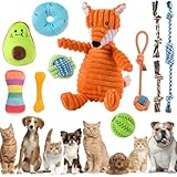 AMFUN 11 Stück Hundespielzeug Set, Hundespielzeug Kleine Hunde, Plüsch Hundespielzeug Mit Quietscher, Quietschend Kauspielzeug für Kleine Mittlere Hunde, Plüschspielzeug für Welpen