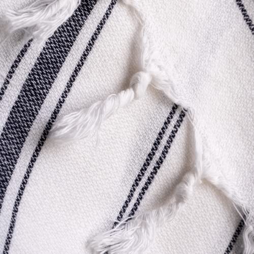 Feshka Turkish Hand Towels Set Of 2-100% Organic Cotton, 18X32 Prewashed Super Absorbent Peshtemal Towel For Hand, Kitchen, Face, Hair, Gym, Dishcloth, Yoga, Tea, Farmhouse Boho Decor (Navy) #TOP5