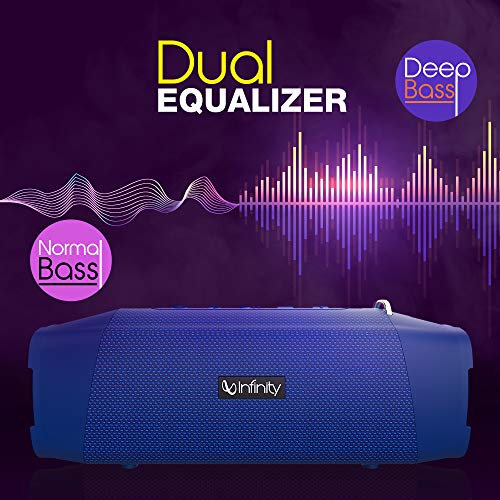 Image of Infinity by Harman Fuze 700 Dual EQ Deep Bass 20W Portable Stereo Speaker with 10 Hours Playtime, Built-in Powerbank, Bluetooth 5.0 and IPX7 Waterproof (Mystic Blue)