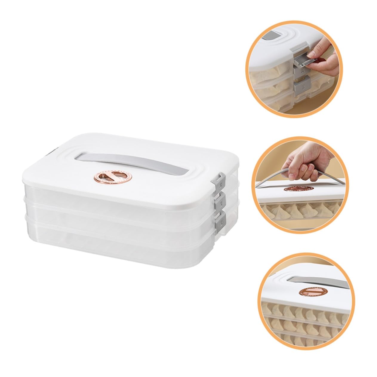Gatuida Contenedor de Almacenamiento para Alimentos con Tapa de Pp, Resistente al Desgaste, Adecuado para Verduras y Comida en Cajones y Armarios