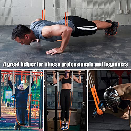 Tobwolf Pull Up Assistance Bands With Feet/Knee Rest, 88Lbs - 132Lbs Heavy Duty Pull Up Resistance Bands, Adjustable Anti Snap Pull Up Assist Band System For Chin Up, Powerlifting, Strength Training #TOP6