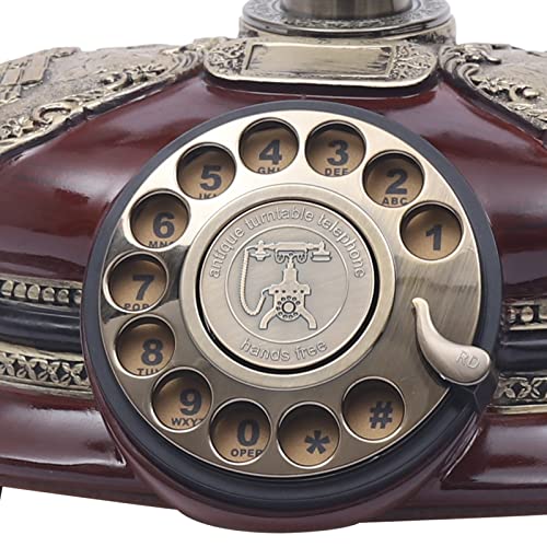 Teléfono fijo clásico con disco rotatorio vintage marrón miniatura 6