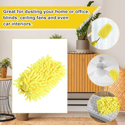 Image of 8 Pack Reusable Dusters for Duster Refills, Washable 360 Heavy Duty Duster Refills Pads, Microfiber Blind Ceiling Fan Dust Cleaning Set, Unscented