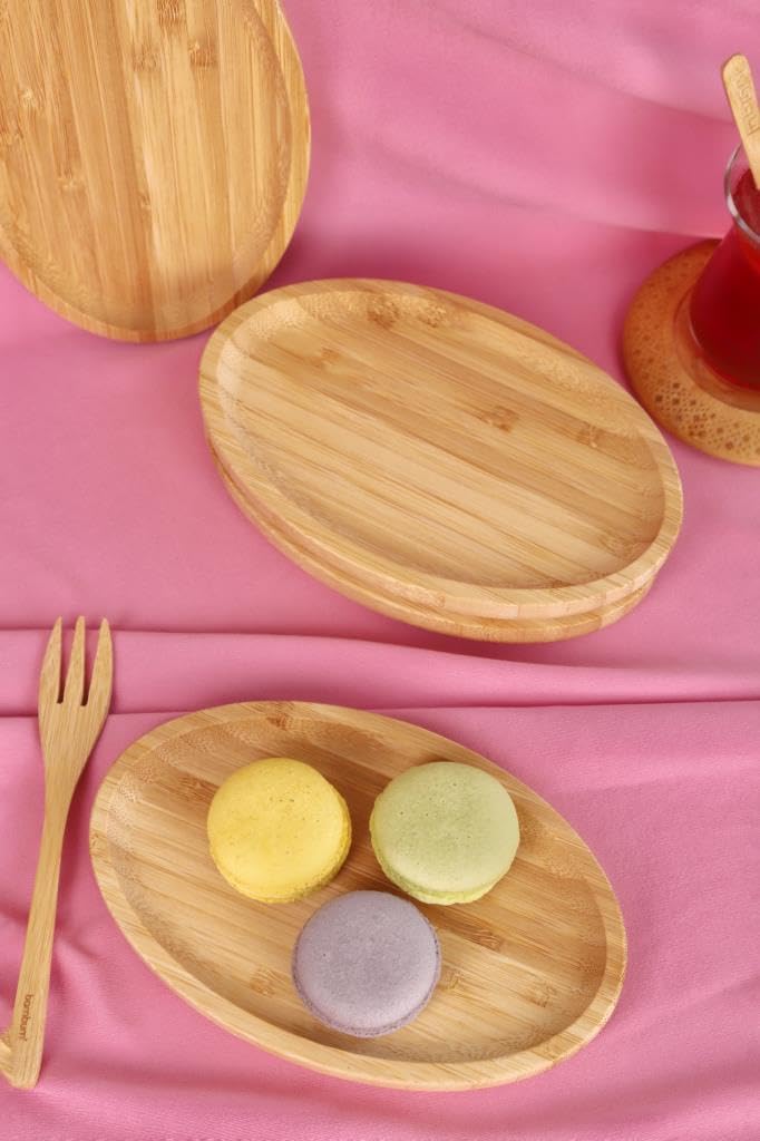 Bambum 6'lı Oval Servis Tabağı Seti – Kahvaltı ve Sunum Tabakları