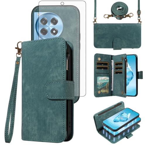 Protege ecran OnePlus 12R avec porte-cartes amovible et fermeture eclair