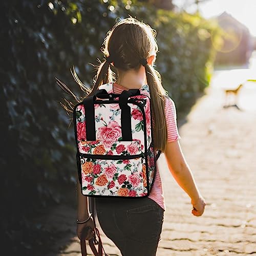 Cartable sac à dos garçon rose orange multicolore à sangles ajustables - 7