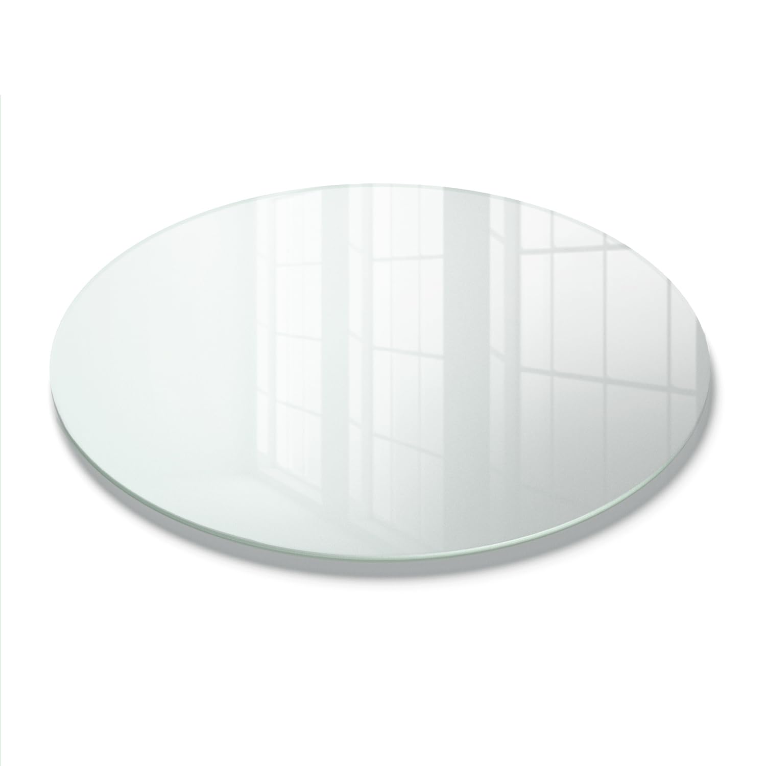 Wallfluent Frosted Coffee Table Top ø 60 cm (23.6 inch) | Frosted Effect | Tempered Glass | Replacement Top | DIY Project | for Living Room, Kitchen, Bedroom | Anti Slip Pads | Polished Edge