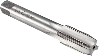 uxcell Metric Machine Tap M16 x 2.0mm H2 High Speed Steel 4 Straight Flutes Screw Tapping Threading Machinist Repair DIY Tool