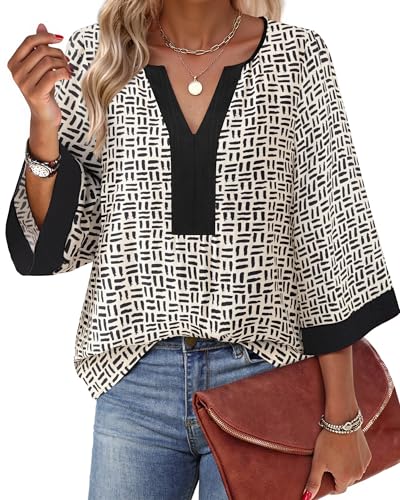 Bebonnie Dress Shirts for Women Dressy: Women's Bell Sleeve Henley Neck Blouses Boho Bohemian Casual...