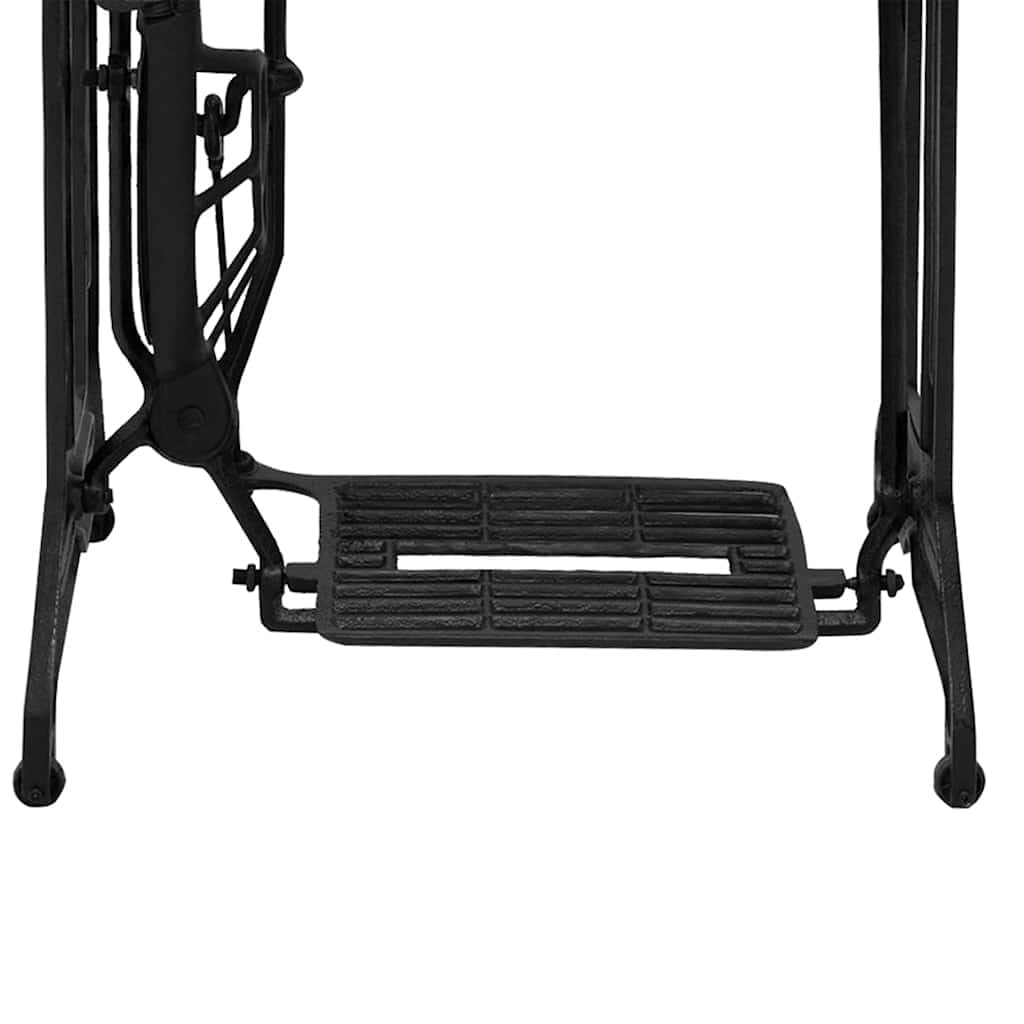 Tavolo consolle per macchina da cucire in legno massiccio Suar e ghisa, 110 x 40 x 75 cm, tavolino rustico con pedale mobile, tavolino versatile per soggiorno, camera da letto