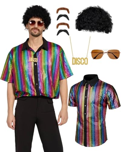 Costume disco des années 70 homme pour trouver un déguisement hippie confortable et complet