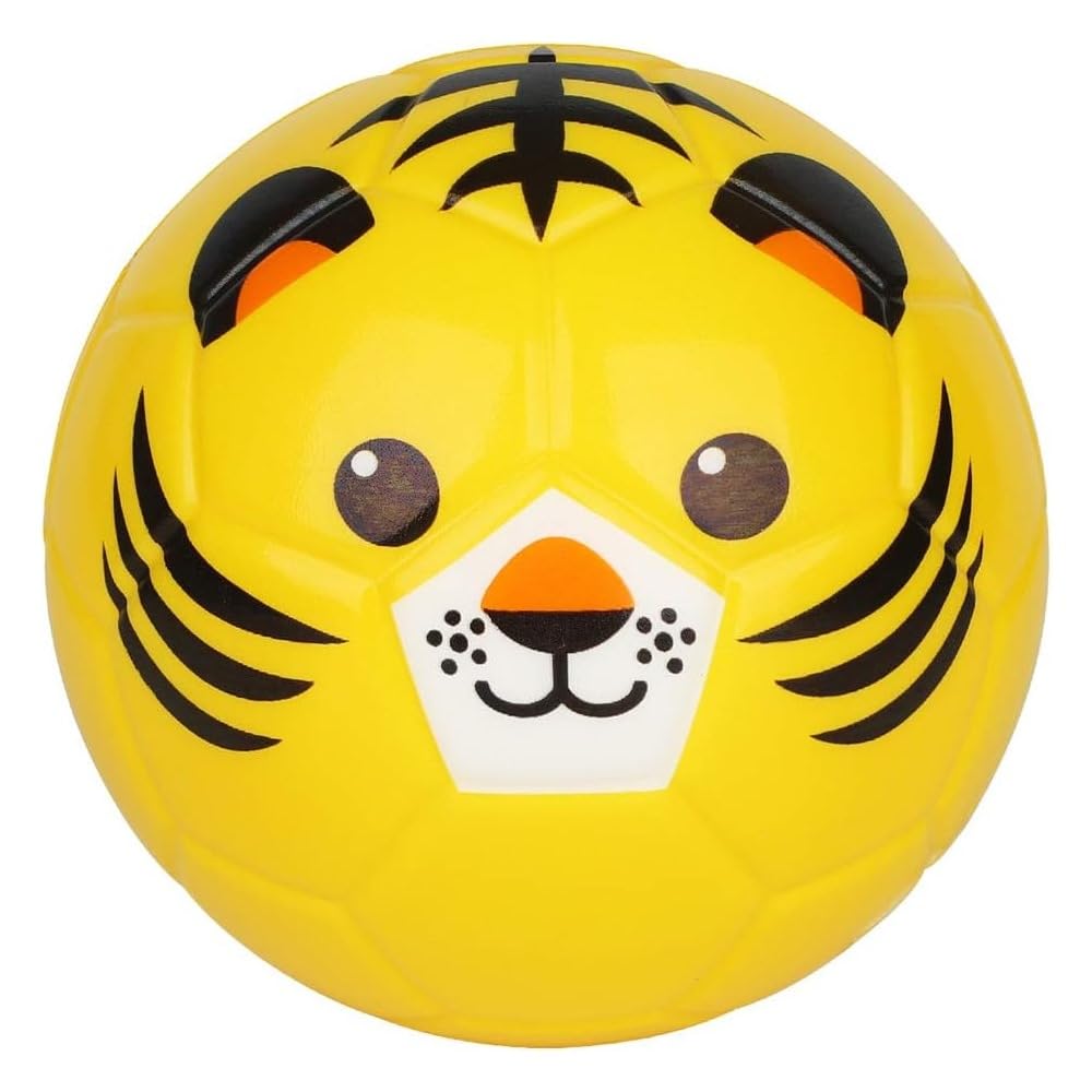 6 Inches Mini Soccer,Cute Animal Design Soft Foam Ball For Kids, Soft and Bouncy,Perfect Size For Kids Playing (Tiger)