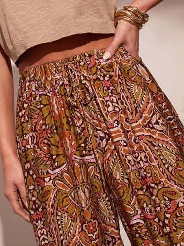 Women Pants Wide Leg High Waist Palazzo Pants Casual Loose Flowy Lounge Pant Boho 2025 Fall Vacation Outfits with Pockets4