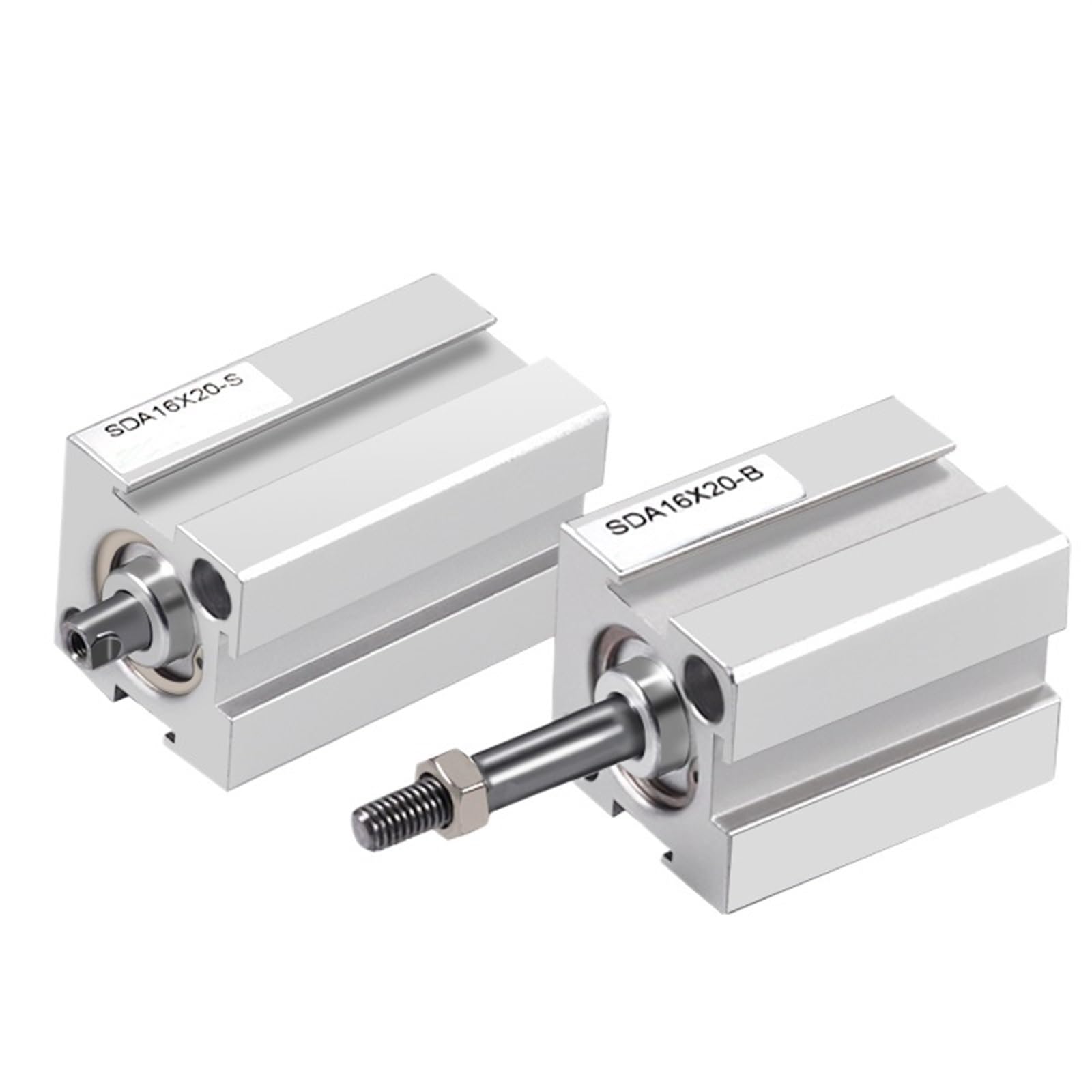 Vérin pneumatique compact SDA16 double effet pour guidage et serrage précis