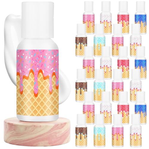 Image of 24 Pcs Travel Size Mini Sunscreen Bulk SPF30+ Ice Cream Drip Party Favors Small Sunscreen Sun Protection Stuff for Birthday Sports Coach Team Coach Team Appreciation Gift, 1 Fl. oz(Ice Cream Drip)