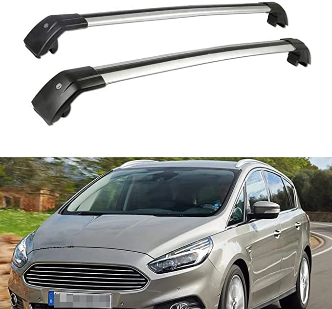 2 Pièces Voiture Barres De Toit pour Ford S-MAX 2015-2020, Aluminium Barre Transversale De Galerie De Toit Railing Porte-Bagages de Voiture Accessoires