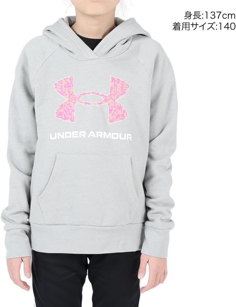 Girls' UA Rival Fleece Big Logo Print Fill Hoodie Small - Image 2