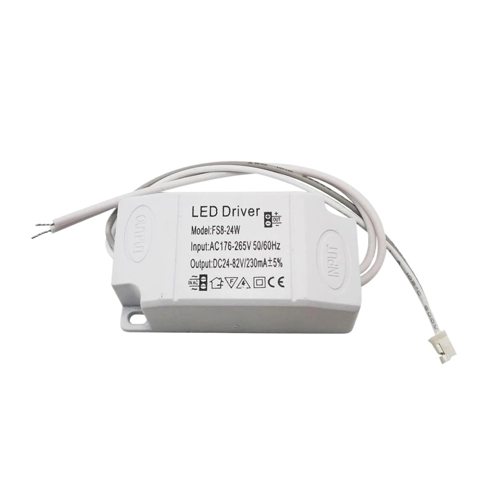 Controlador de corriente constante LED 8-24W y transformador de iluminación CA 176-265V