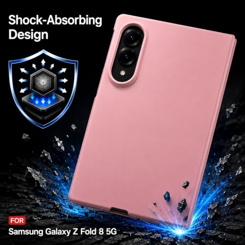 Image of amazon basics Slim Matte Hard PC Back Cover Case for Samsung Galaxy Z Fold 8 with Integrated Hinge Protection and Smooth Anti-Fingerprint Finish (Midnight Pink)