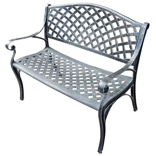 Image of Outdoor Aluminum Modern Patio Bench Loveseat