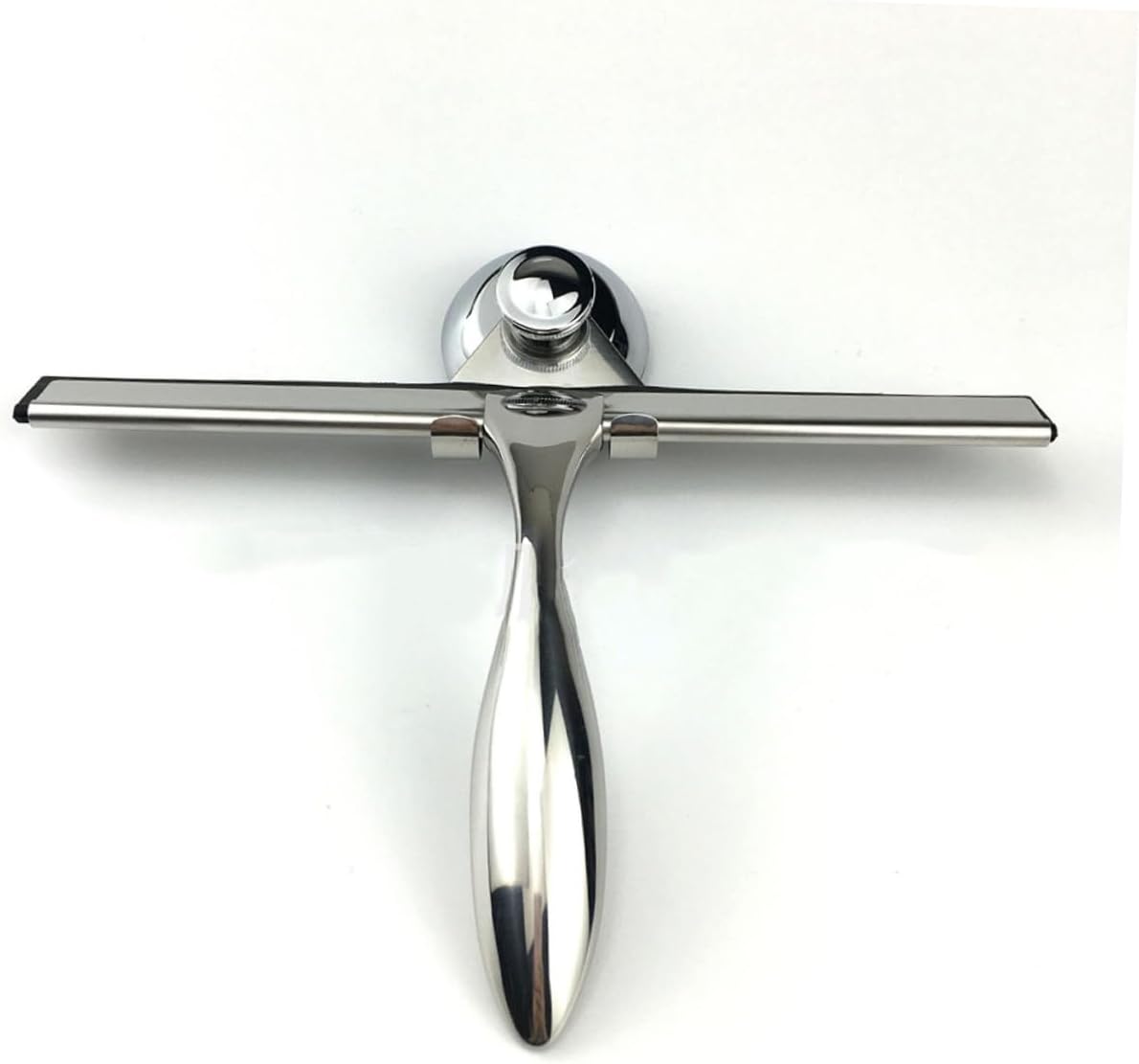 Stainless Steel Glass Squeegee with Suction Cup for Shower Doors and Windows Rust-Resistant Scraper for Bathroom Tiles and Mirrors Heat and Cold Resistant Window Cleaning Tool