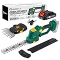 SakerPlus Cordless Hedge Trimmer, 2-in-1 Electric Bush Trimmer and Handheld Grass Cutter, 22V Lightweight Mini Shrub Trimmer Grass Clippers with 1 Battery and Charger, Perfect Gardening Yard Tools