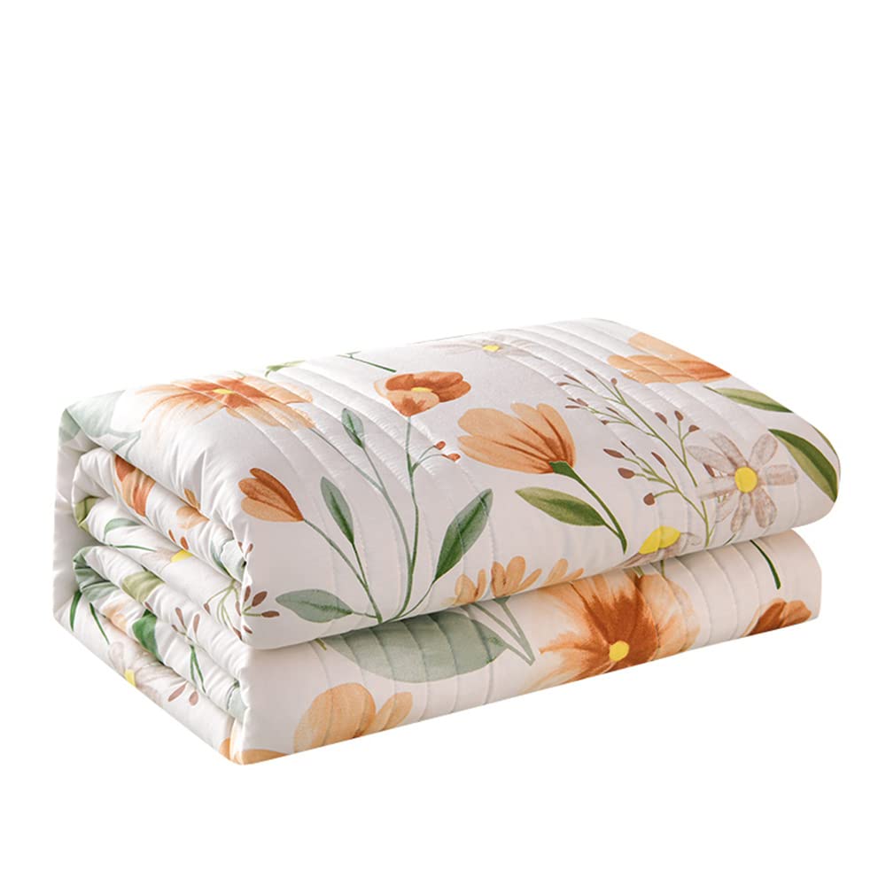 Chickwin-Shop White Quilted Bedspread Single Double King Size, Chickwin Fashion Printed Coverlets Lightweight Microfiber Comforter Easy Care Sofa Blanket Throw For All Season (,200X230cm)
