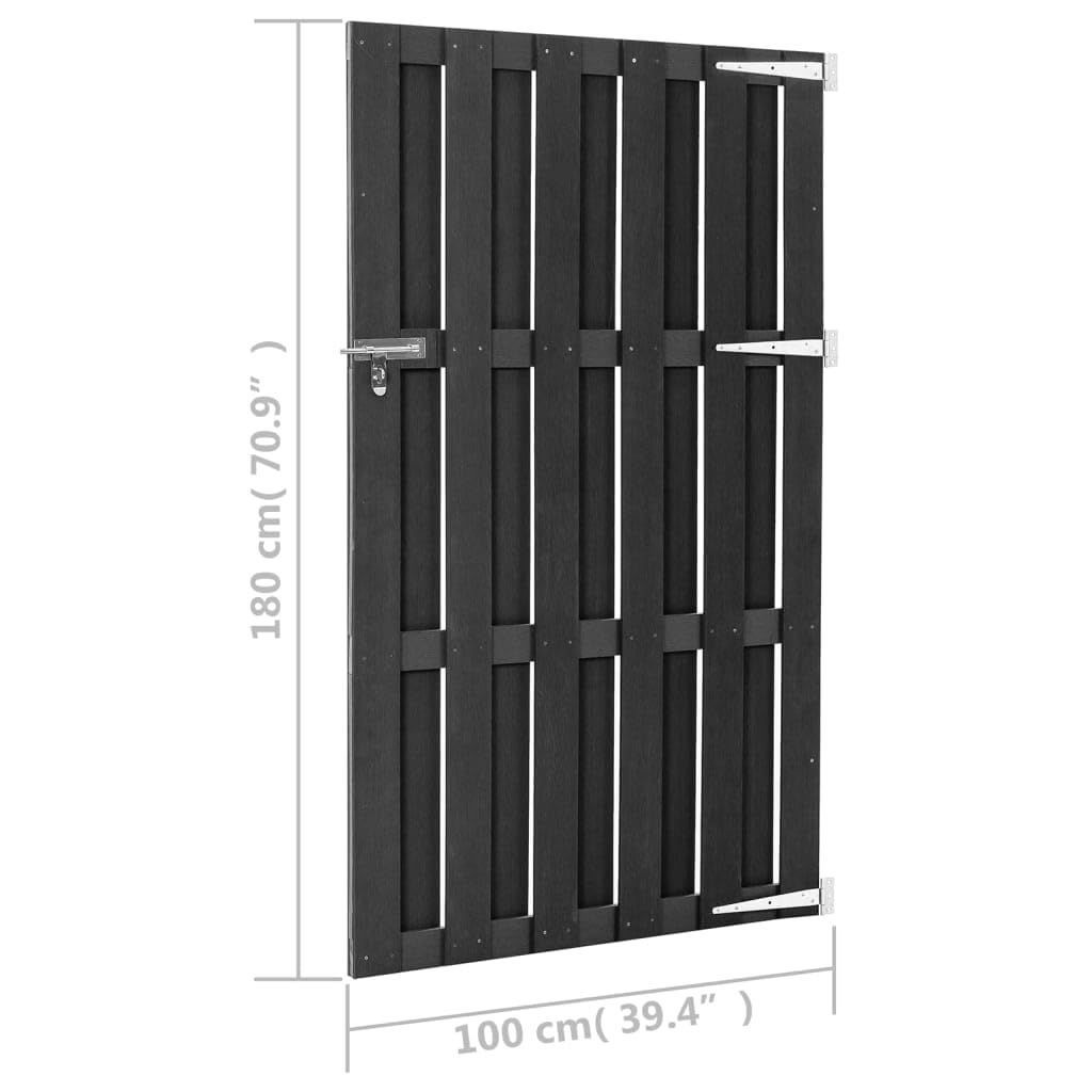 Generisch Gartentor WPC 100x180 cm Grau