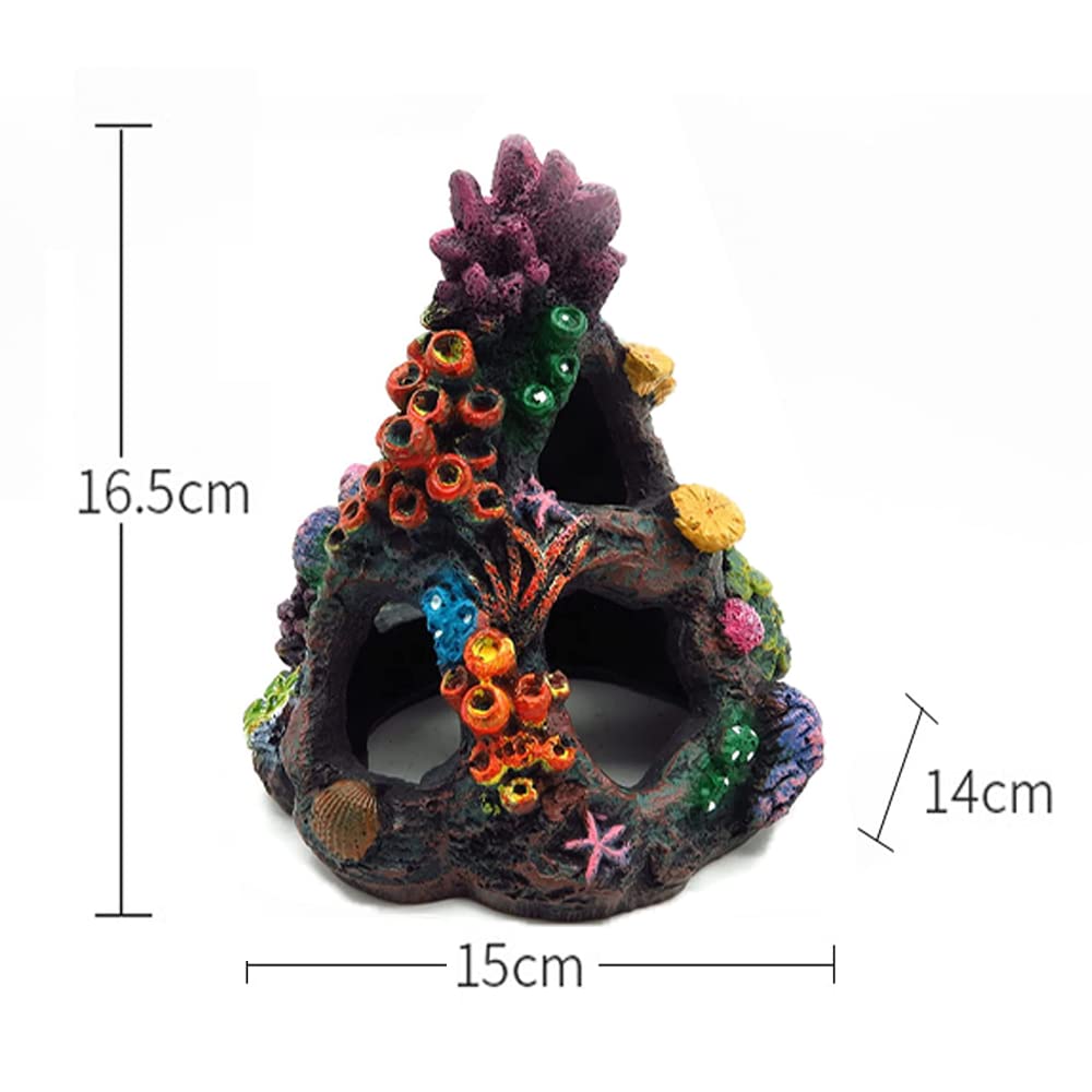 Artificiali Pietre sospese, Pietra di Corallo con Piante, Pesci Dacquario Ornamento per Acquari Fish Tank Landscape