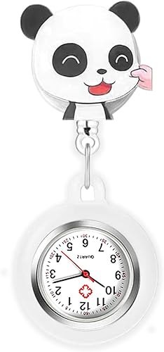 3 relojes retráctiles para enfermeras y médicos, con solapa colgante con clip, cubierta de silicona, broche de bolsillo, carrete de insignia