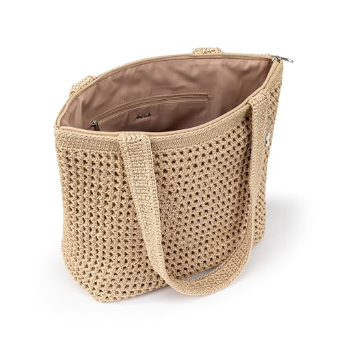 Image of The Sak Casual Classics Tote Bag - Hand Crochet Woman's Purse For Everyday, Travel, Beach Bag - Handbag With Shoulder Straps