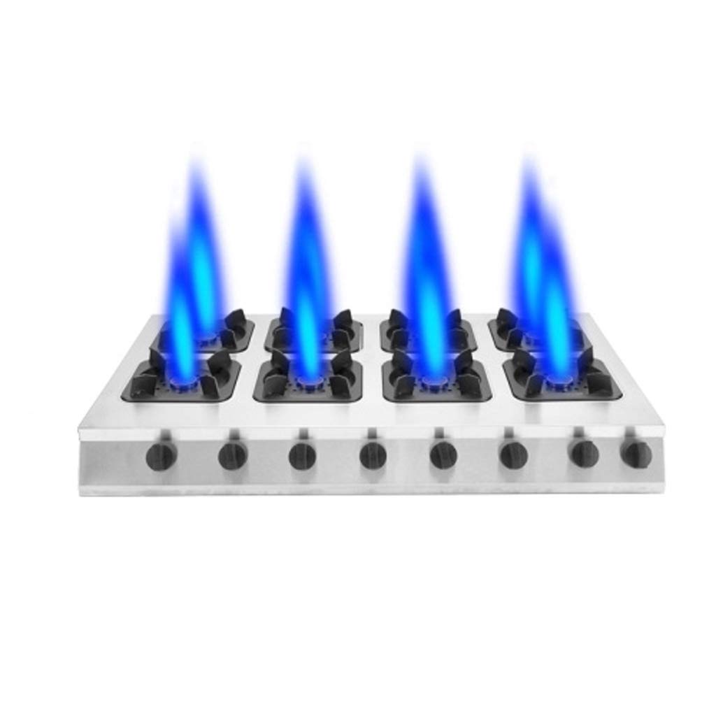 Commercial Stainless Steel Pot Stove, 3/4/6/8 Gas Range, Energy Saving Liquefied Gas/Natural Gas Stove (Natural Gas 6 heads) (Liquefied Gas 8 heads)