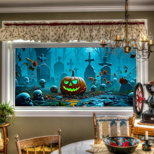 Vinilo Decorativo Halloween HOMETITUTE 39.3x17.7 pulgadas miniatura 1