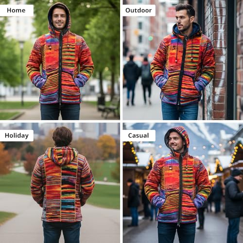 Veste polaire multicolore Tyedye Patch homme au design unique artisanal