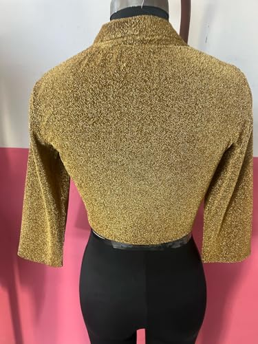 Image of Women's Short Stretchable Shrug with Collar Neckline