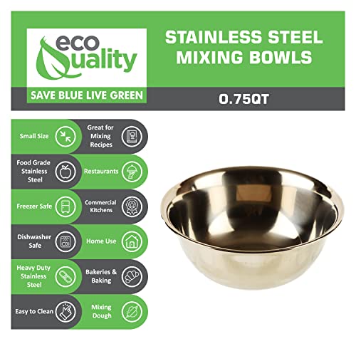 EcoQuality 12 Pack Tazones de Mezcla de Acero Inoxidable 0.75 Quart miniatura 2