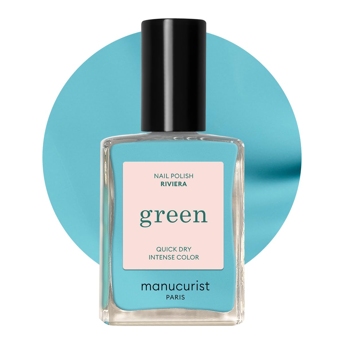 Manucurist Green Vernis à Ongles Bleu Turquoise Riviera - Classique - Effet Manucure professionnelle - Vernis Manucurist - Nail Polish Ongle - 15ml