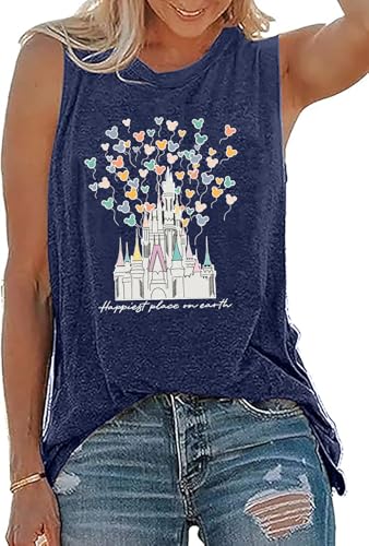 Magic Castle Tank Top Women Happiest Place On Earth Graphic Sleeveless Summer Holiday Vacation Trip Tops Shirts2