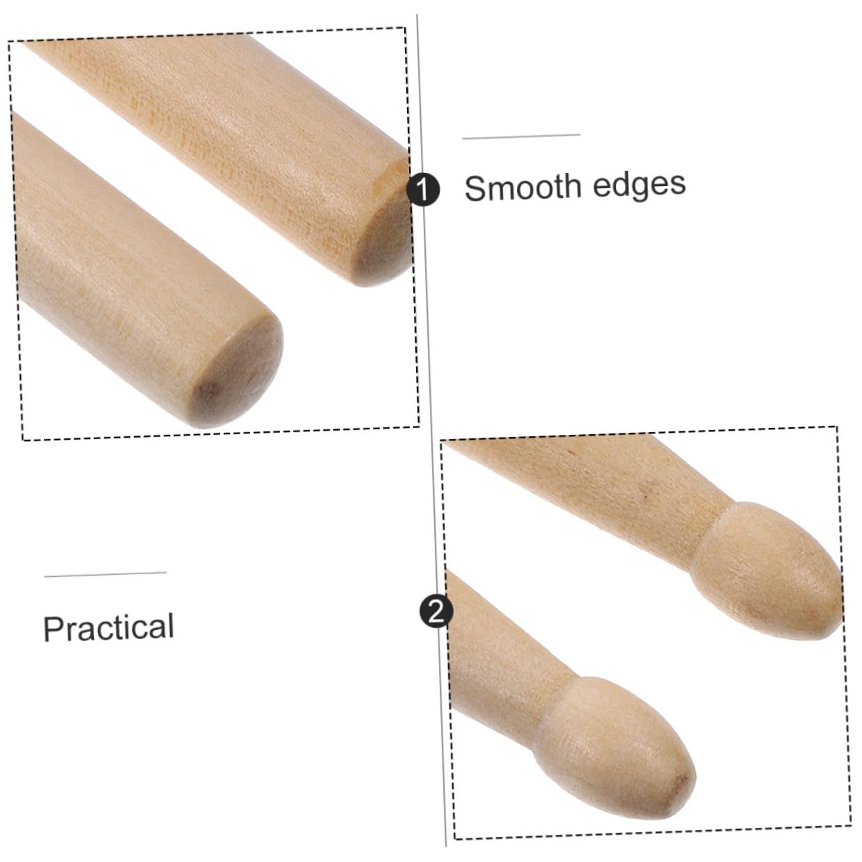 ibasenice 12pares Baquetas De Jazz De Madera Con Puntas Redondas Accesorios De Percusión Para Batería Para Bateristas Principiantes y Profesionales Para Practicar y Tocar