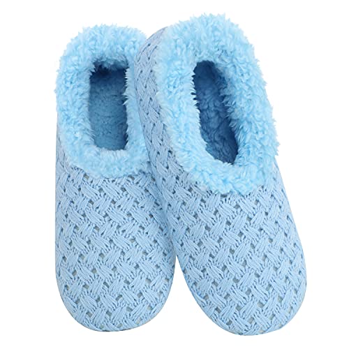 Image of Snoozies Womens Textured Slipper Socks Fuzzy House Slippers