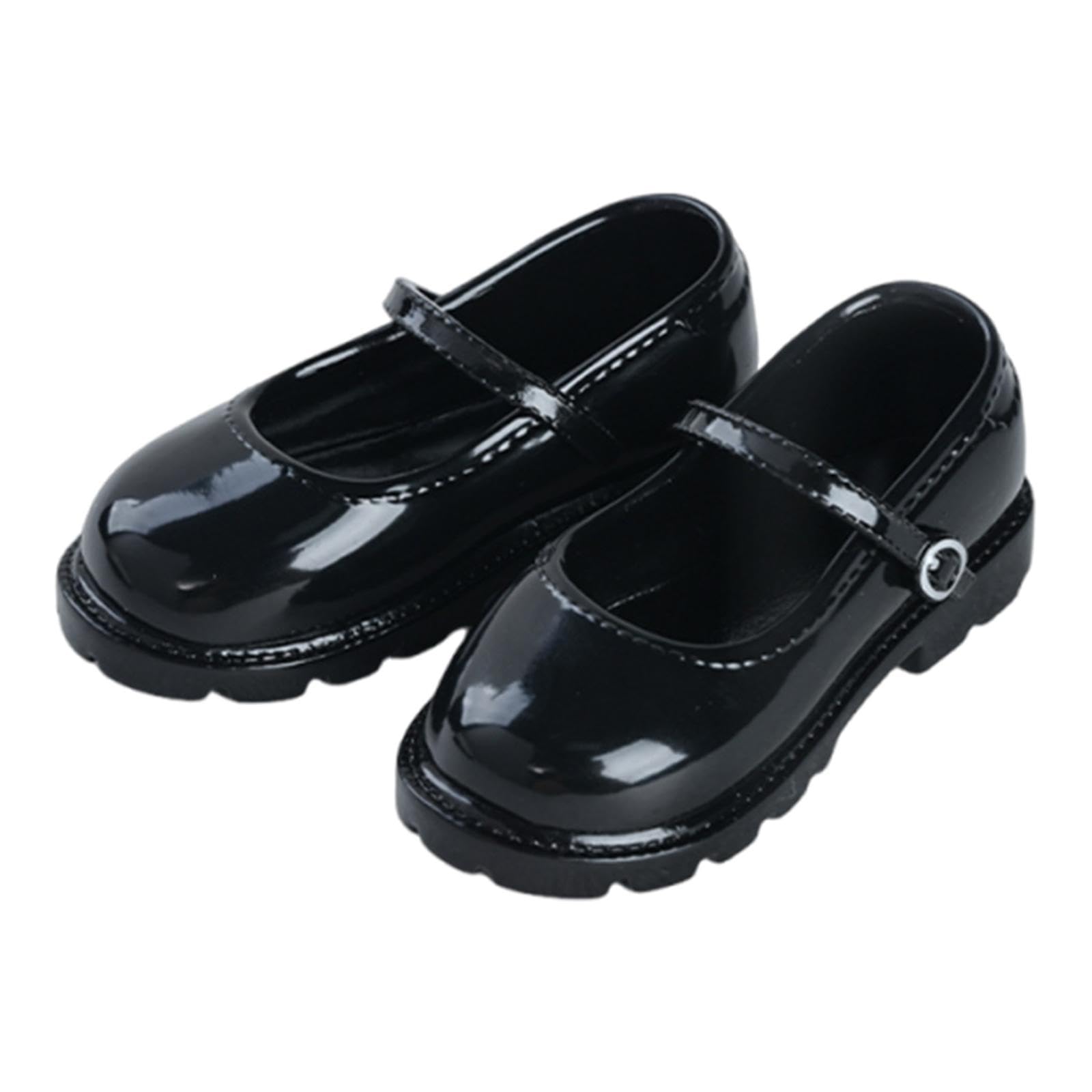 Harilla Scarpe Bambola 1/4 per Bambole BJD Miniature Accessori Figure Collezionabili in PU Resistenti a Usura Adatte a Collezionisti E Decorazione Casa, Nero