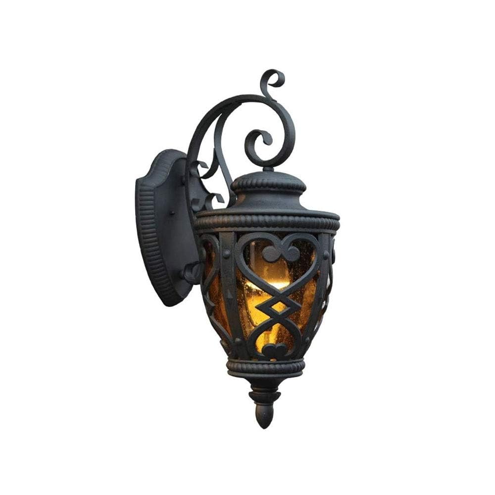 SXSCARKX Wall Mounted Light Lamp European Retro Outdoor Waterproof Villa Garden Sconce E27 Decoration Victoria Vintage Rainproof Rustproof Aluminum Glass Lighting for Outside