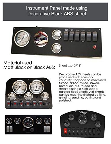 Boat Dash Panel Blanks, Boat Instrument Panel Blanks / 24 X 48 X 3/16” Plastic Matt Black #TOP4