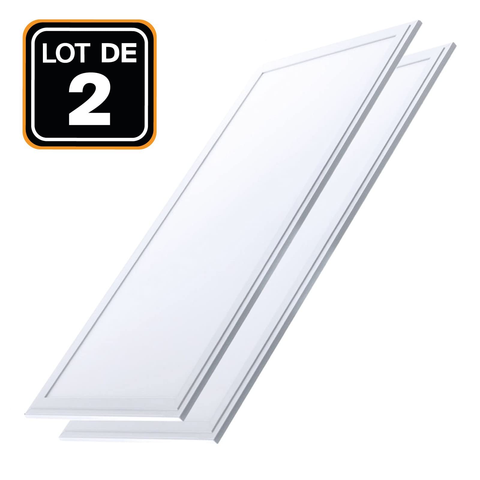 Europalamp - Dalle LED 1200x300 40W lot de 2 pcs Blanc Froid 6000k Haute Luminosité