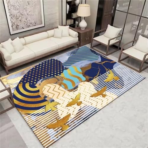 Tapis pour salon moderne bleu rectangulaire et descente de lit 60x120 - 2