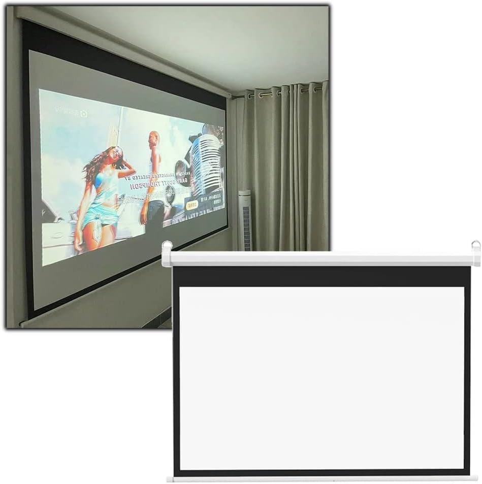 Pantalla de proyección para películas en casa de 60 pulgadas con montaje superior en techo