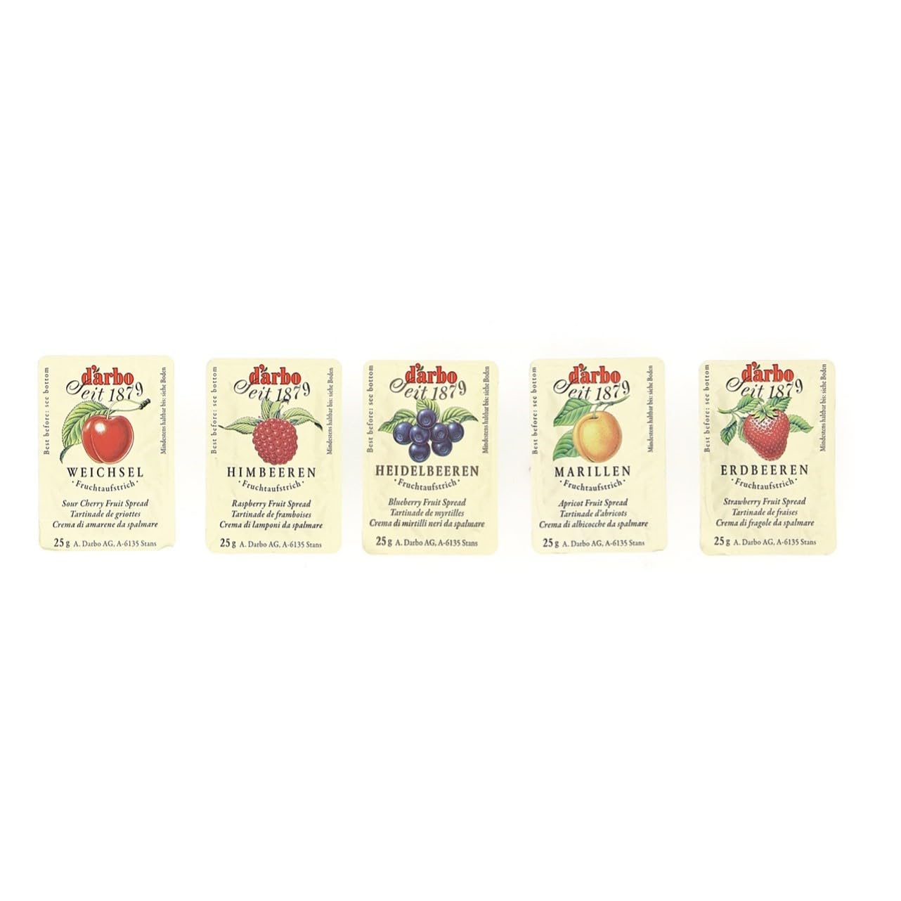 D'Arbo Fruchtaufstrich 100 Portionen - Mix Sortiment, 1er Pack (1 x 2.5 kg)